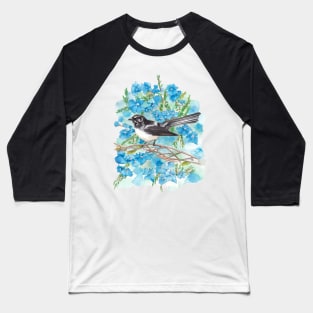 Willie Wagtail on Lechenaultia Baseball T-Shirt